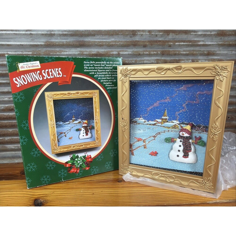 2000 Mr. Christmas Snowing Scenes Plays Frosty the Snowman Tested-works great